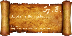 Sztán Bernadett névjegykártya
